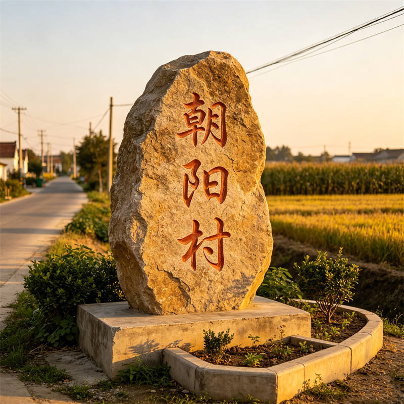 村委会门前门牌石案例案例实拍图