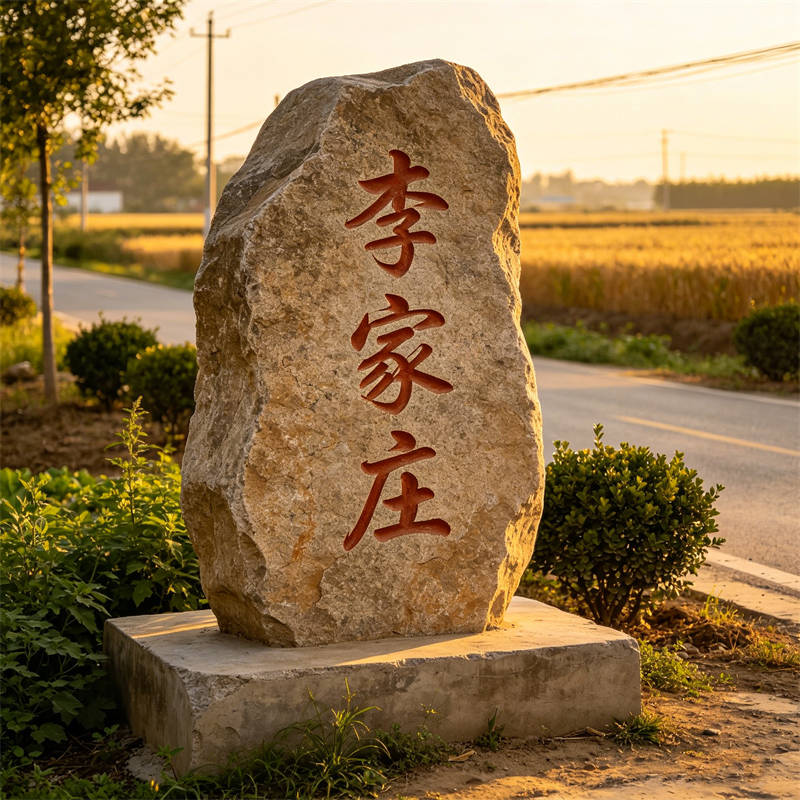 乡村文化广场标志石案例案例实拍图