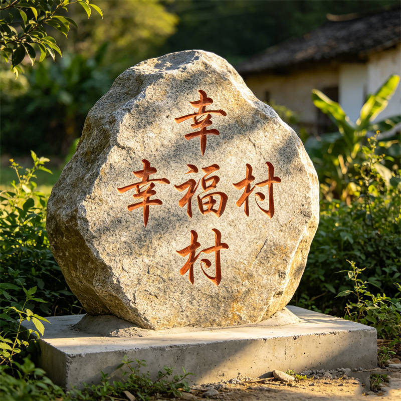 乡村振兴主题村牌石